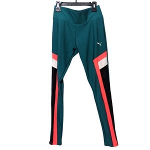 Teal Puma Athletic Leggings with Mesh